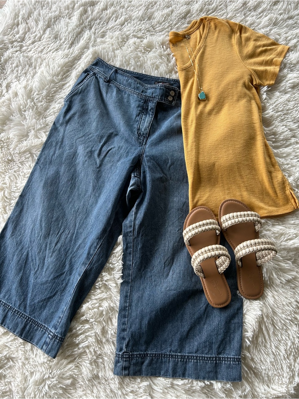 New York & Company | Wide Leg Demin Capris